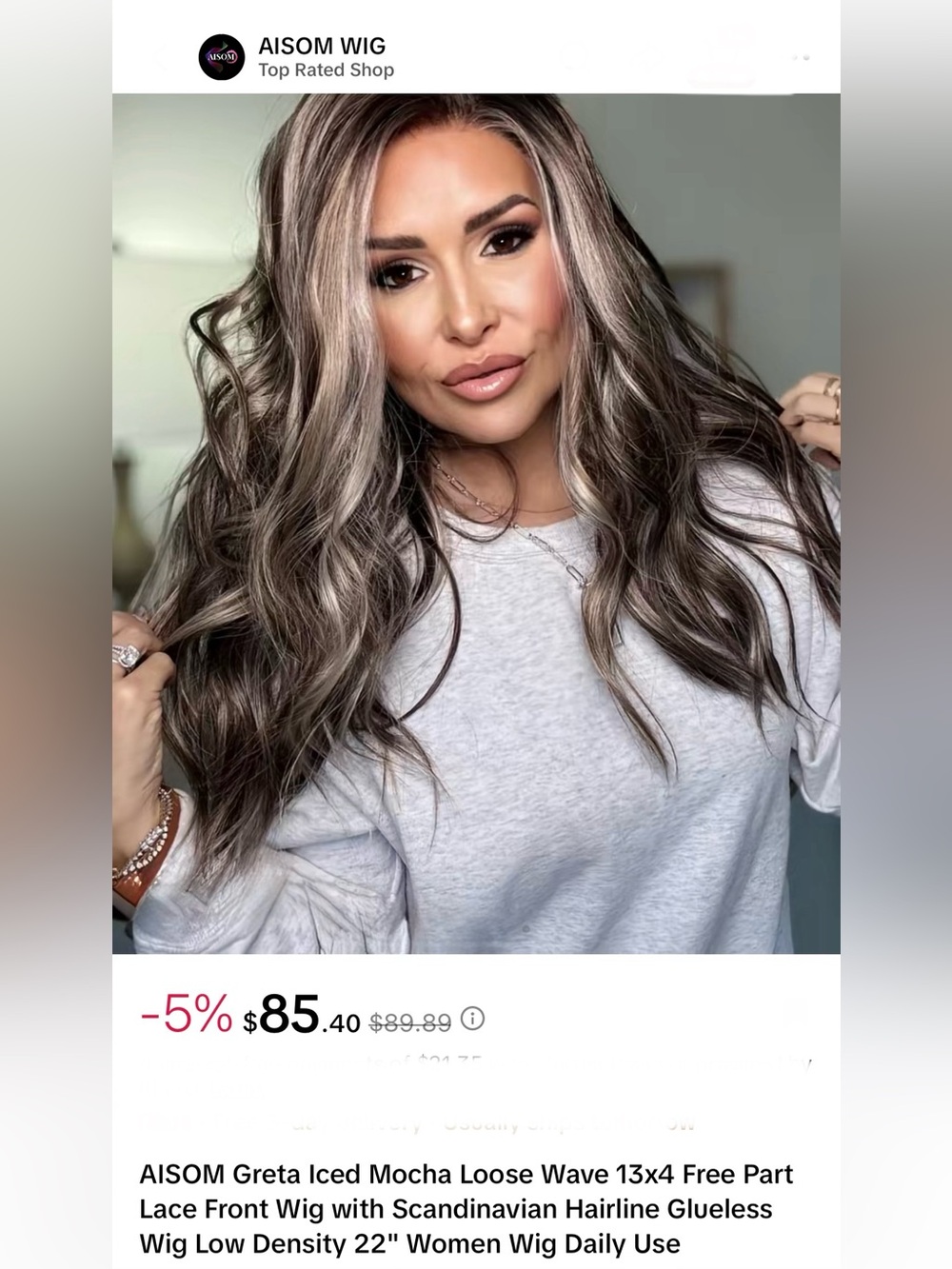 AISOM Greta Iced Mocha Loose Wave Lace Front Wig - Iced Mocha